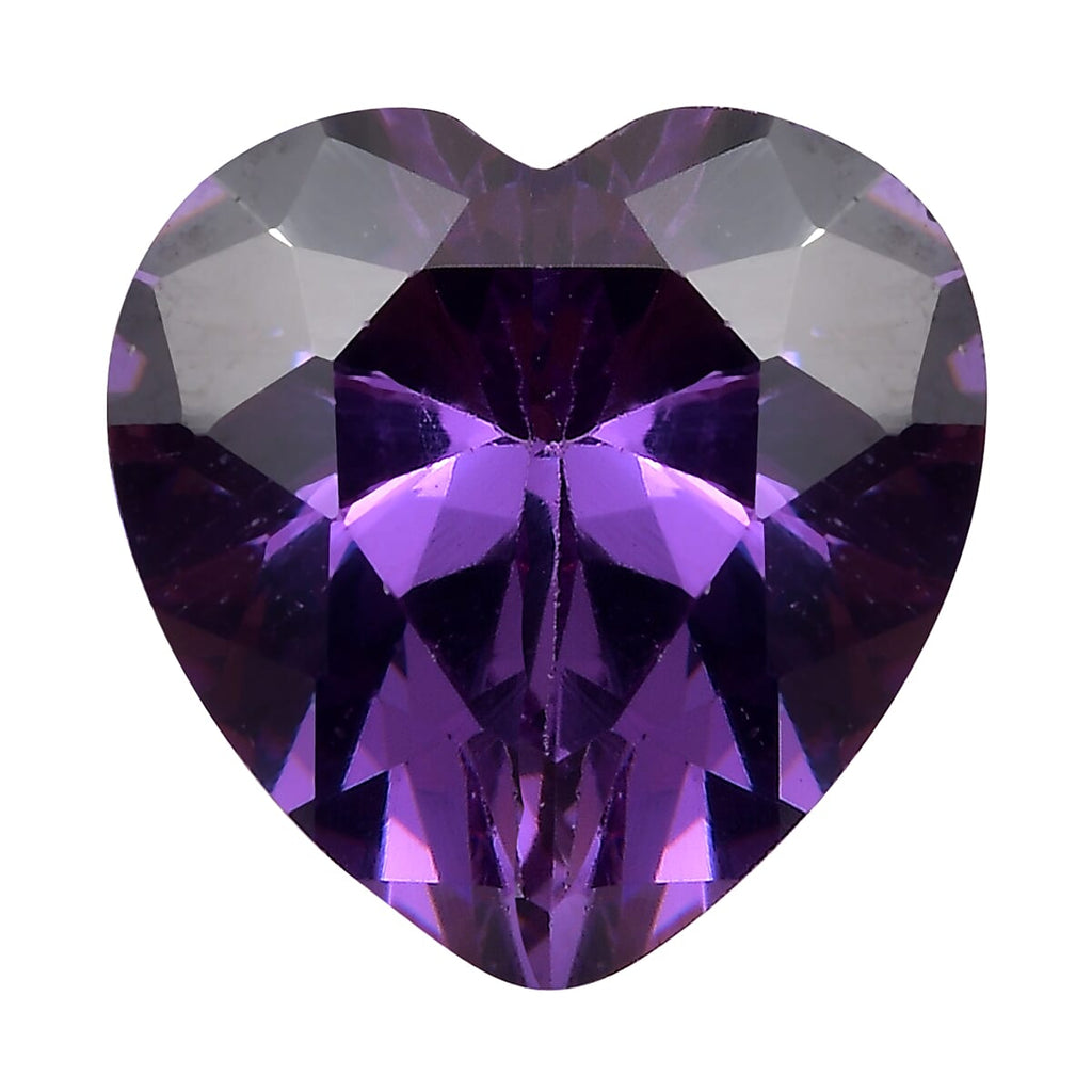 Amethyst Cubic Zirconia Heart Shape Gemstone 3.06 Ct.