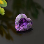 Amethyst Cubic Zirconia Heart Shape Gemstone 3.06 Ct.