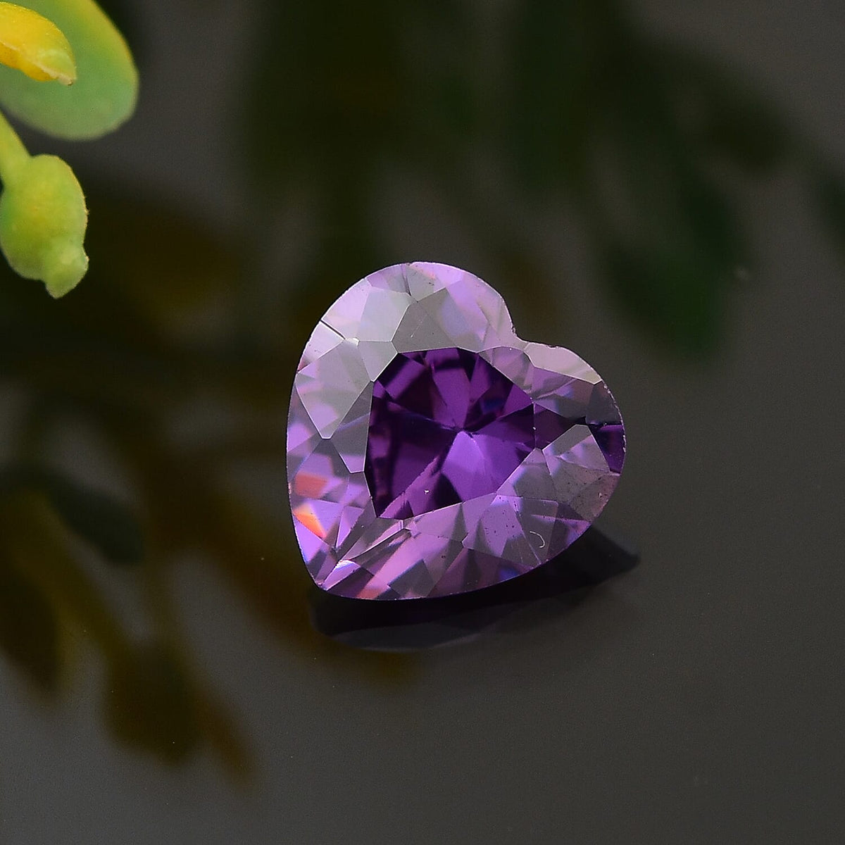 3.06 Ct. Amethyst Cubic Zirconia Loose Gemstone in Heart Shape 8063725 1