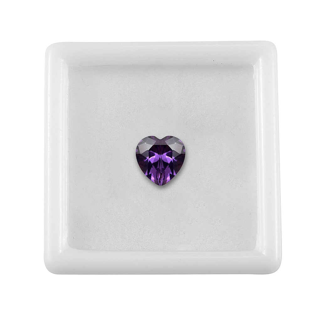 Amethyst Cubic Zirconia Heart Shape Gemstone 3.06 Ct.