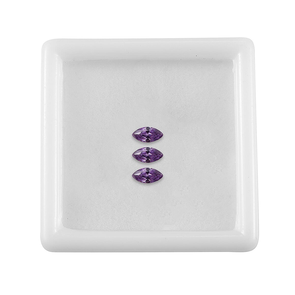 Set of 3 Amethyst Cubic Zirconia Loose Gemstones in Marquee Shape 0.62 Ct. 8063726 3