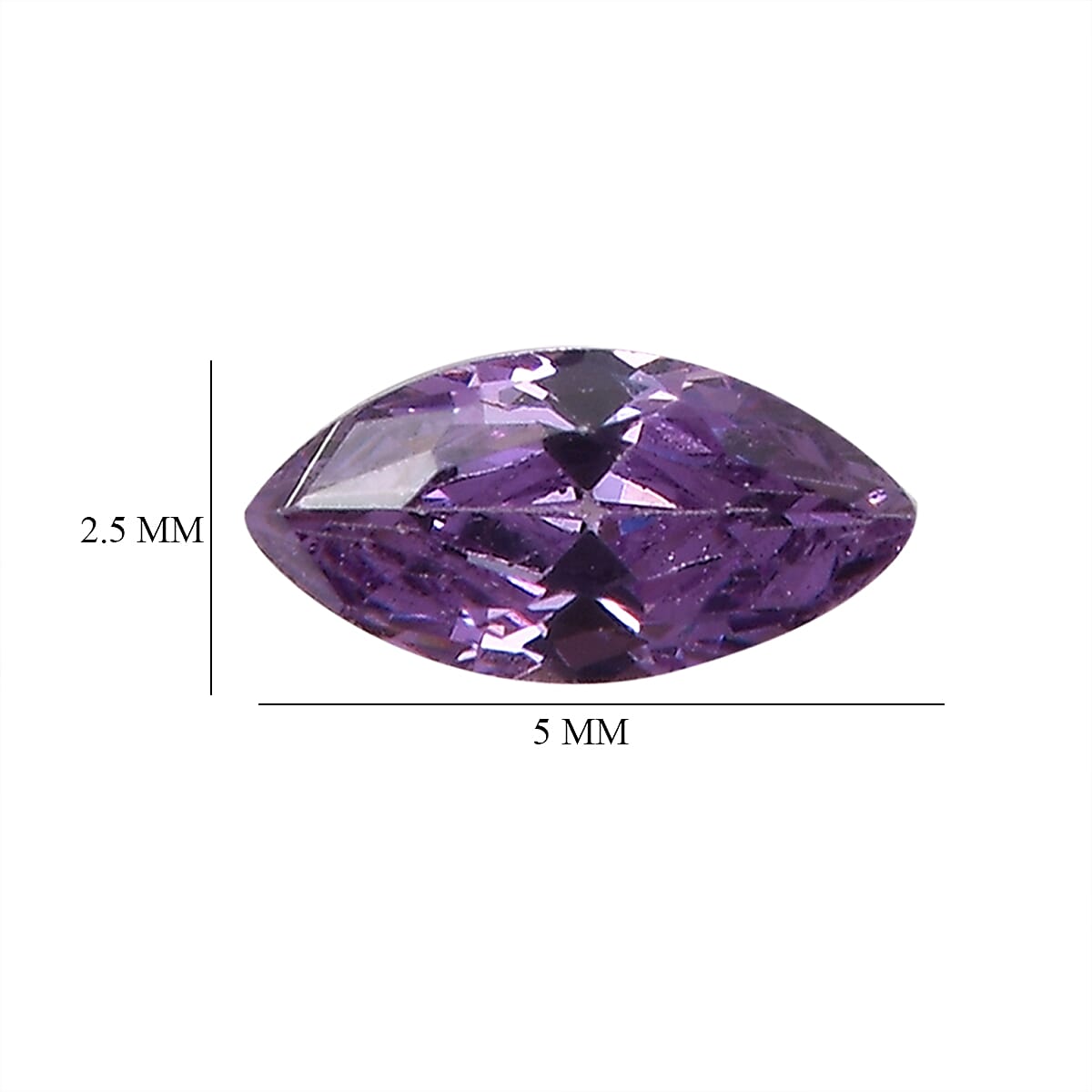 Set of 3 Amethyst Cubic Zirconia Loose Gemstones in Marquee Shape 0.62 Ct. 8063726 4