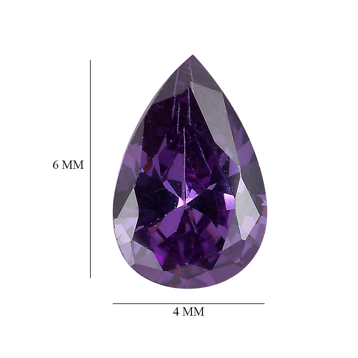 Set of 3 Amethyst Cubic Zirconia Loose Gemstones in Pear Shape 1.78 Ct. 8063730 4