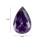 Amethyst Cubic Zirconia Pear Shape Gemstone 1.78 Ct.