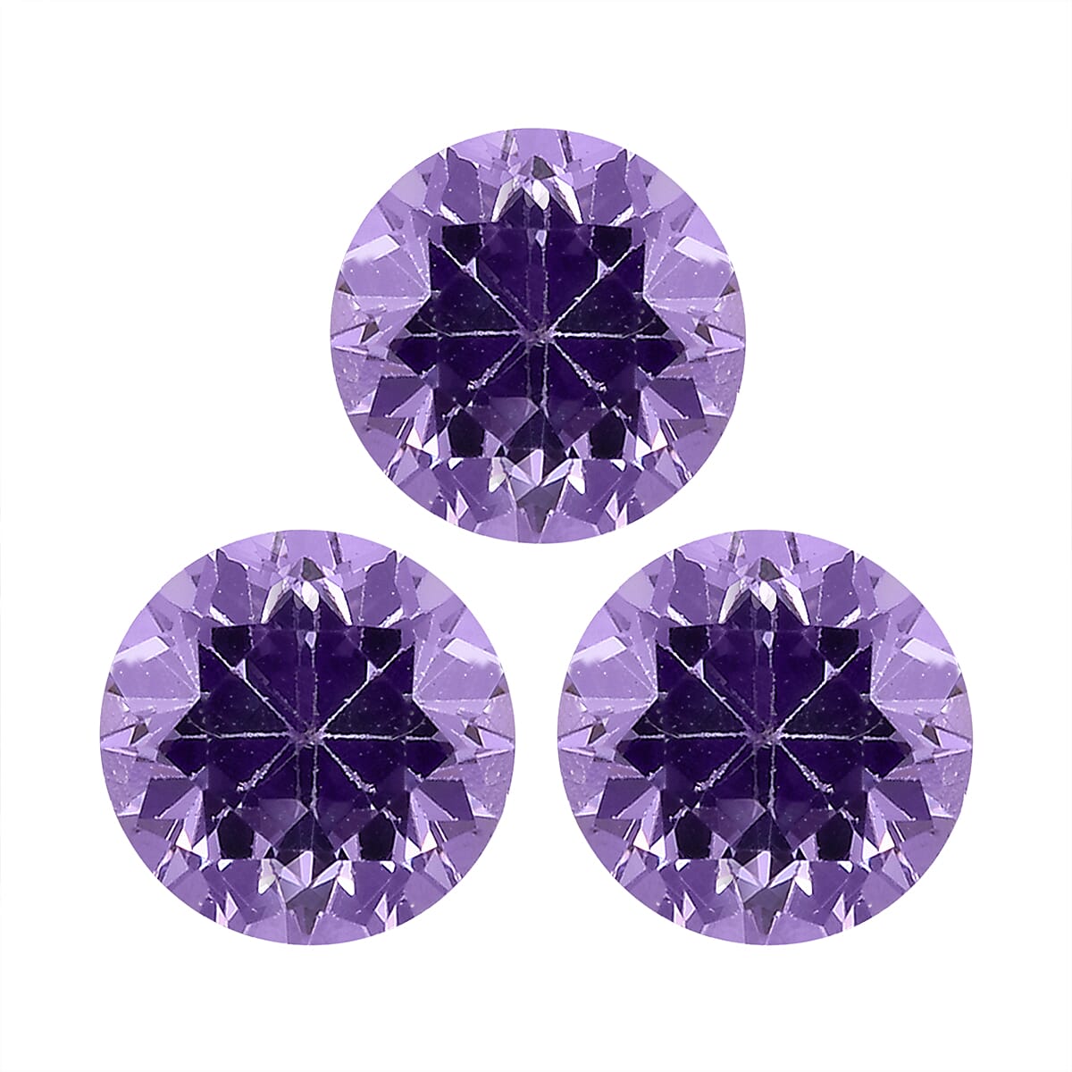 1.7 Ct. Set of 3 Amethyst Cubic Zirconia Loose Gemstones in Round Shape 8063732 0