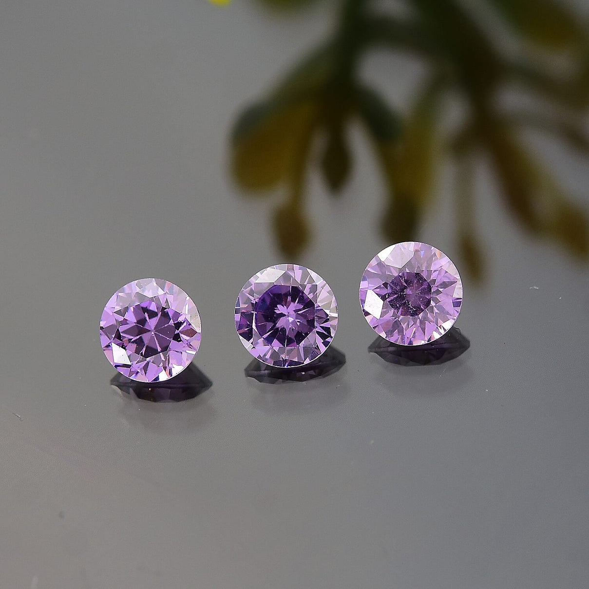 1.7 Ct. Set of 3 Amethyst Cubic Zirconia Loose Gemstones in Round Shape 8063732 1