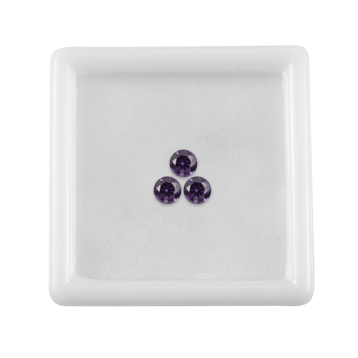 1.21 Ct. Set of 3 Amethyst Cubic Zirconia Loose Gemstones in Round Shape 8063731 3