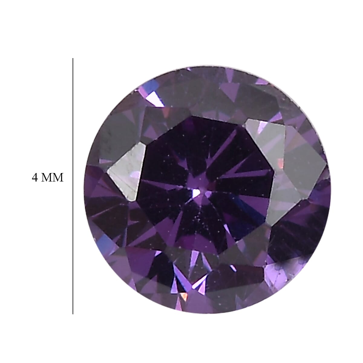 1.21 Ct. Set of 3 Amethyst Cubic Zirconia Loose Gemstones in Round Shape 8063731 4
