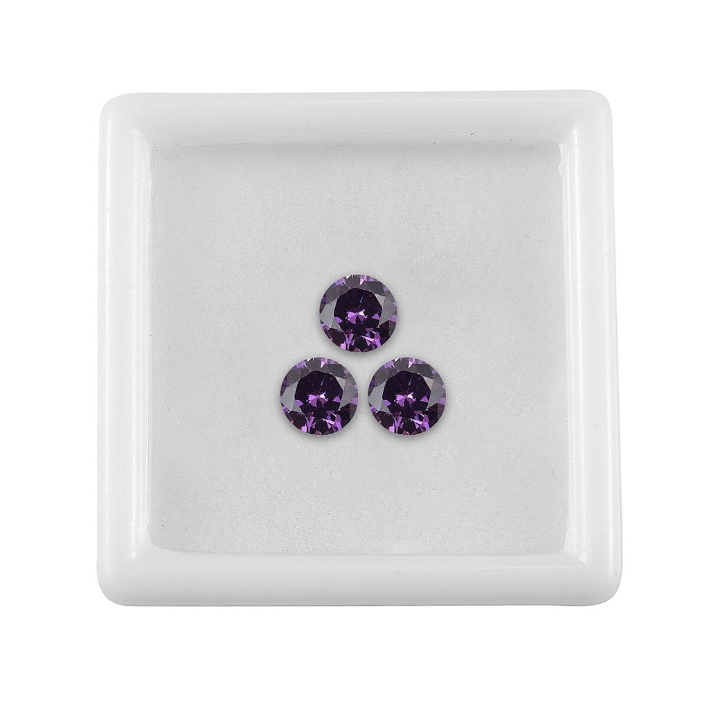 Amethyst Cubic Zirconia Round Shape Gemstone 4.26 Ct.