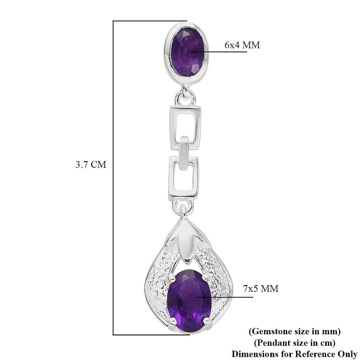 African Amethyst Dangle Pendant 1.15 Ct. 3721466 5