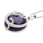 Amethyst Dragon Pendant with Chain (Size - 20-2 Ext) in Silver Tone 35.00 Ct.