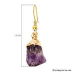Amethyst Earrings in Gold Tone 12.00 Ct