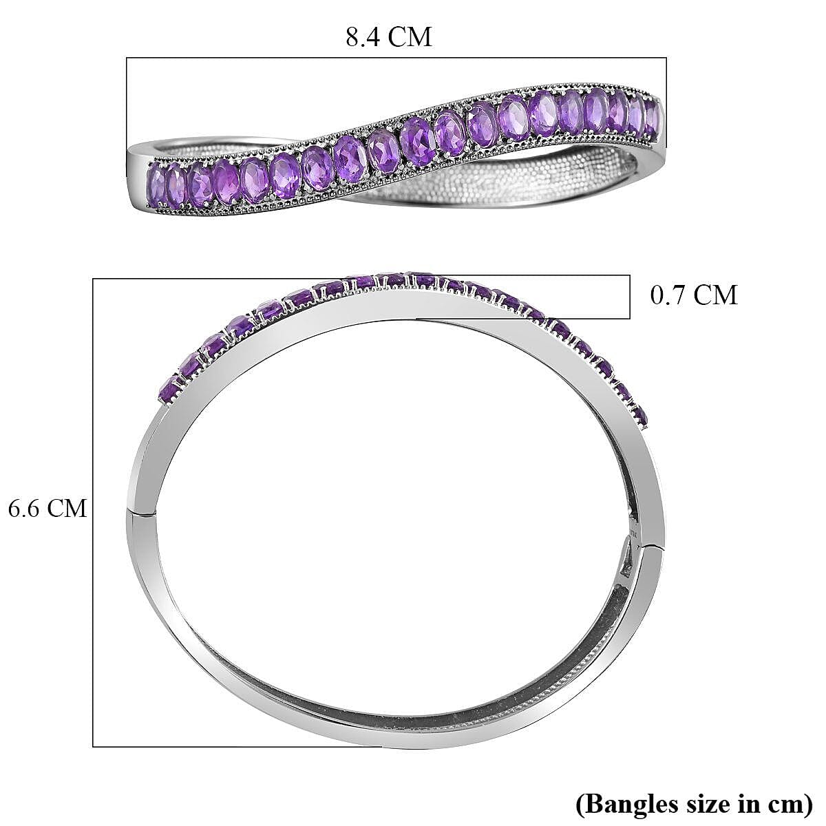 Amethyst Half - Eternity Bangle (Size 7.5) 7.73 Ct. 7279290 5