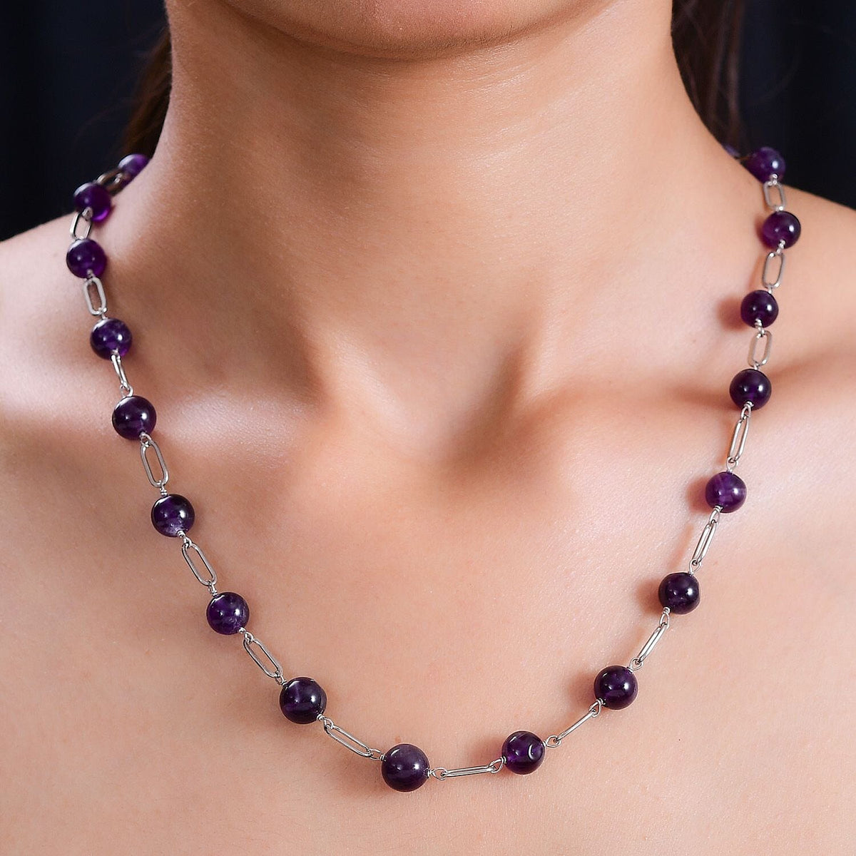 Amethyst Necklace (Size - 20) 67.70 Ct. V32665895 4