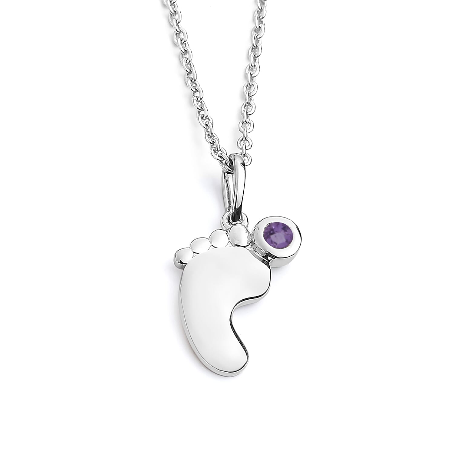 Amethyst Pendant with Chain (Size 20 with 4 Inches Extender) in Platinum Overlay Sterling Silver 3629188 0