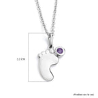 Amethyst Pendant with Chain (Size 20 with 4 Inches Extender) in Platinum Overlay Sterling Silver