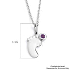 Amethyst Pendant with Chain (Size 20 with 4 Inches Extender) in Platinum Overlay Sterling Silver