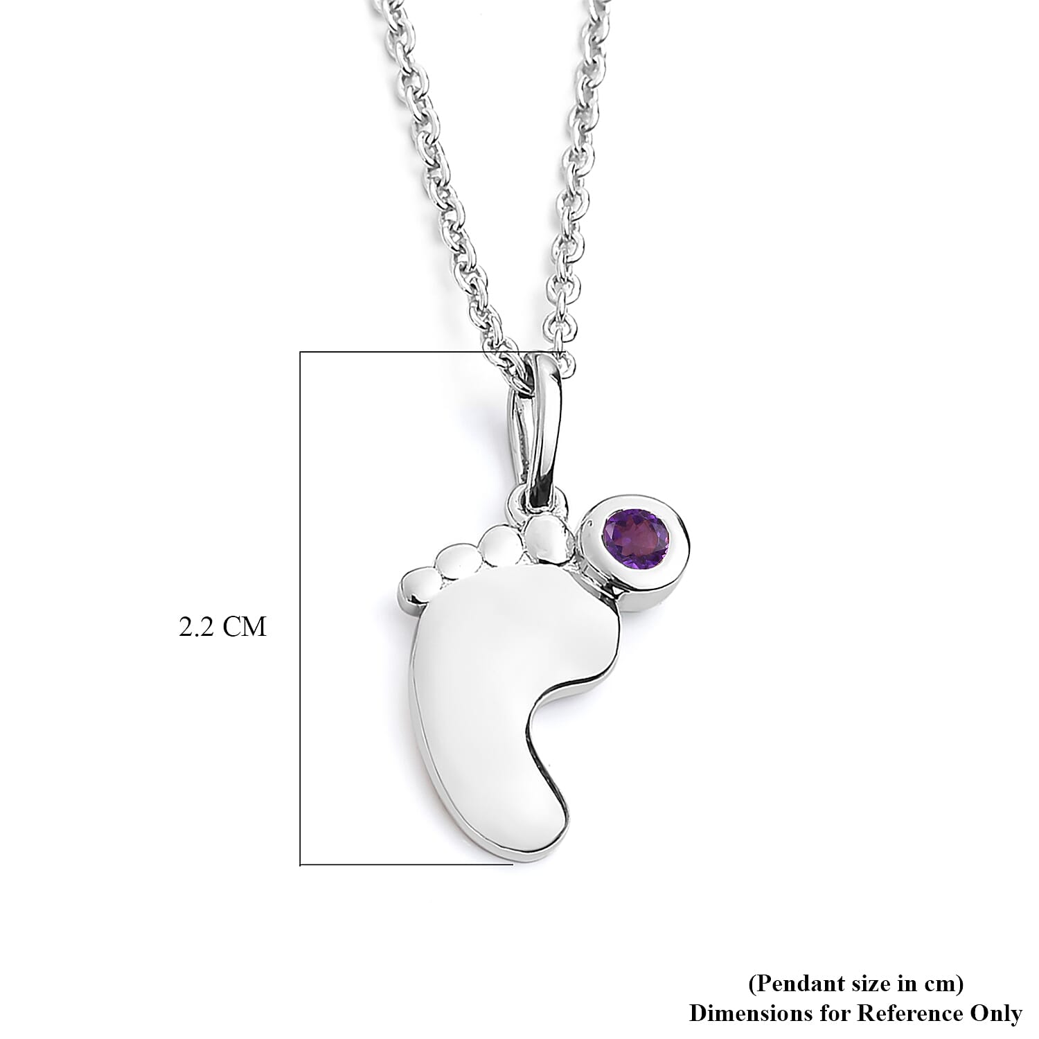 Amethyst Pendant with Chain (Size 20 with 4 Inches Extender) in Platinum Overlay Sterling Silver 3629188 5