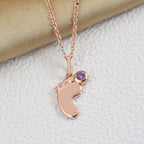 Amethyst Pendant with Chain (Size 20 with 4 Inches Extender) in Rose Gold Overlay Sterling Silver