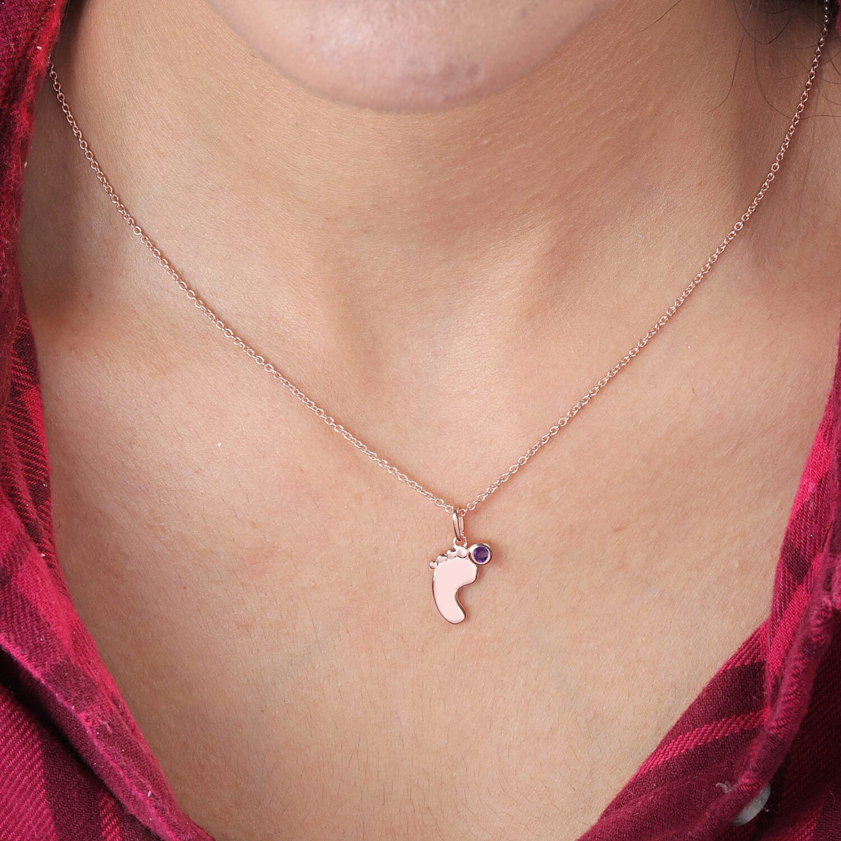Amethyst Pendant with Chain (Size 20 with 4 Inches Extender) in Rose Gold Overlay Sterling Silver 3629195 3