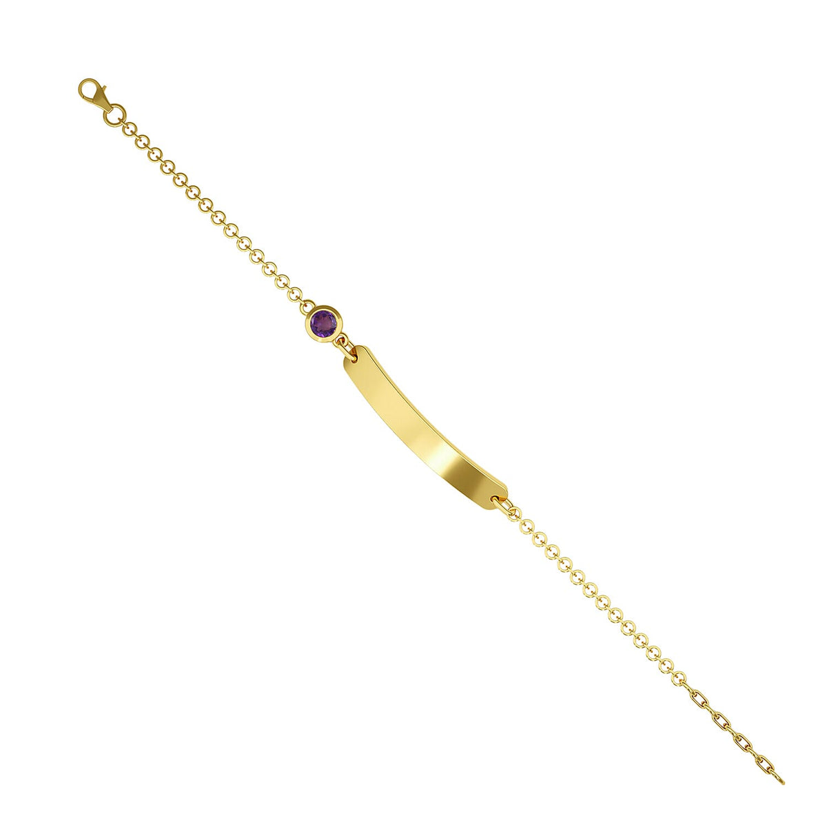 Amethyst Solitaire Bracelet in Gold Plated Sterling Silver 3627413 2