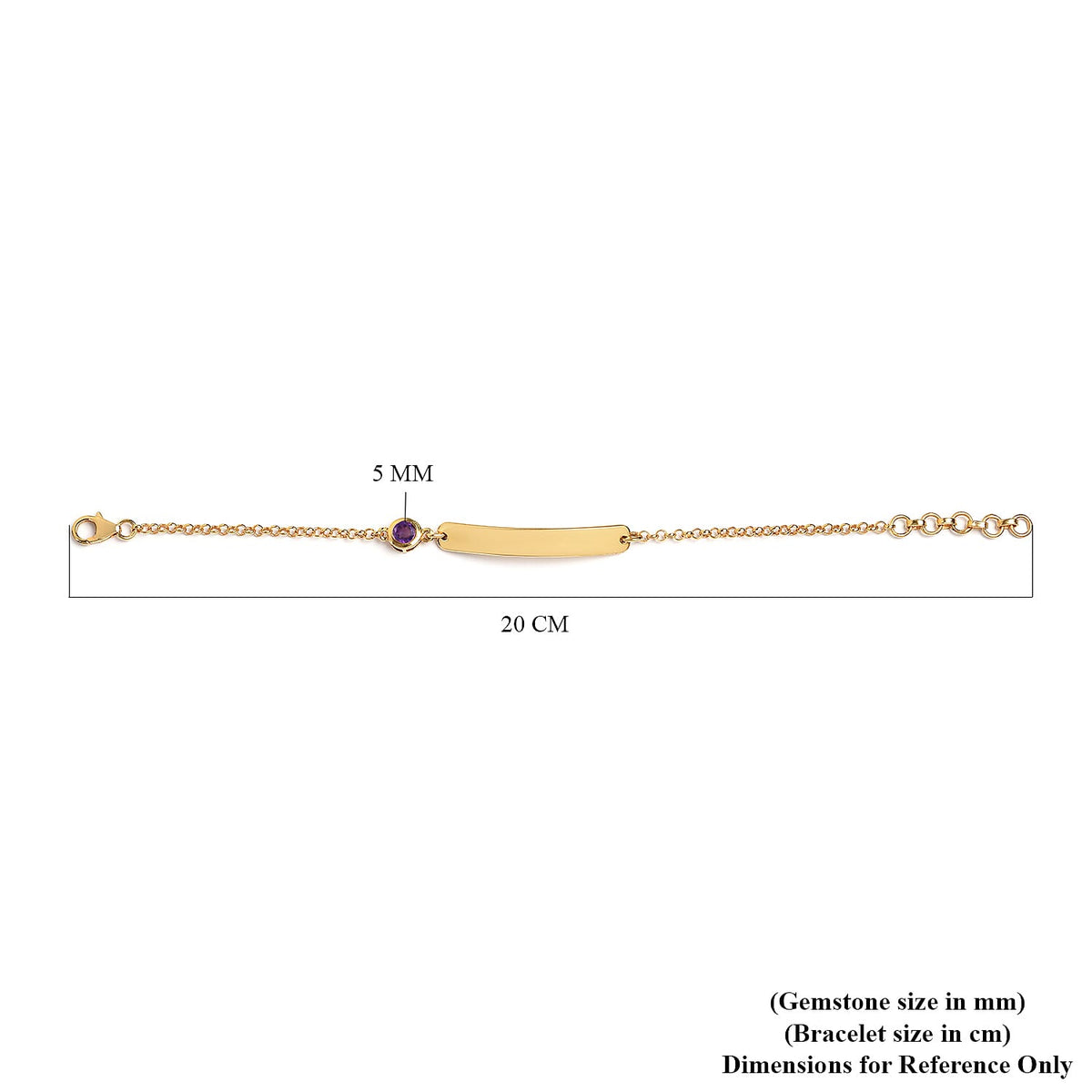 Amethyst Solitaire Bracelet in Gold Plated Sterling Silver 3627413 3