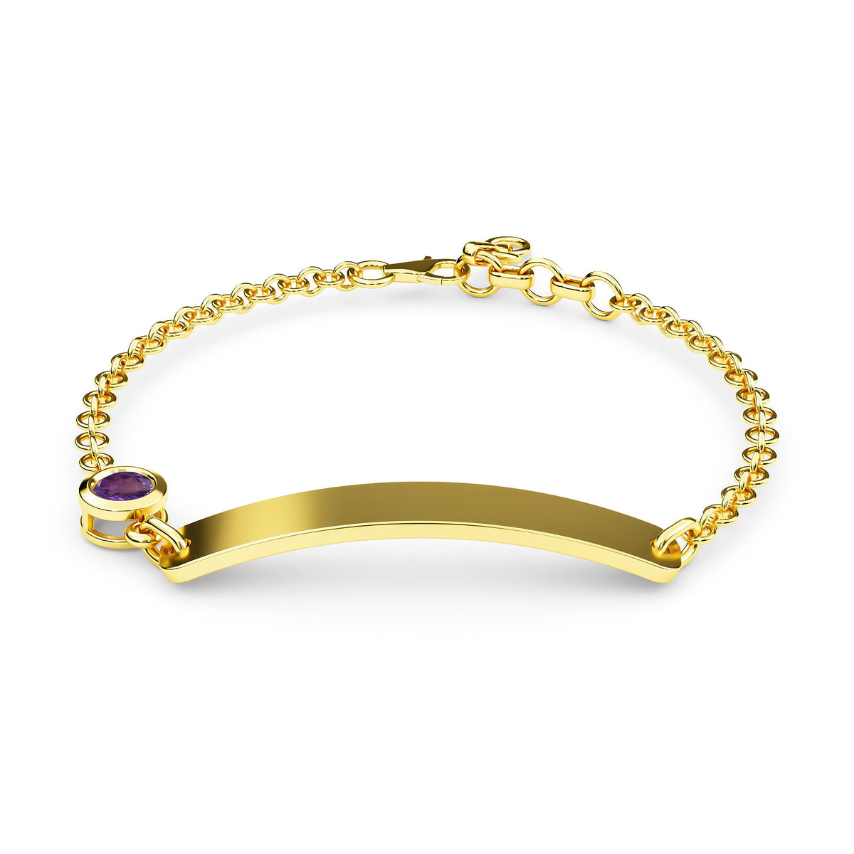 Amethyst Solitaire Bracelet in Gold Plated Sterling Silver 3627413 6