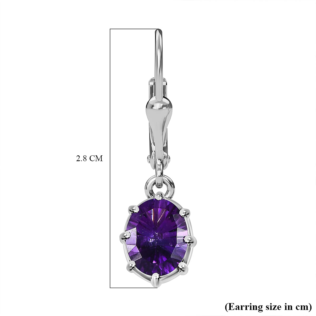TJC Launch Concave Cut Amethyst Lever Back Earrings in Platinum Overlay Sterling Silver 3.55 Ct. 7516675 5