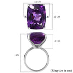 Amethyst Solitaire Ring in Platinum Overlay Sterling Silver 21.38 Ct.