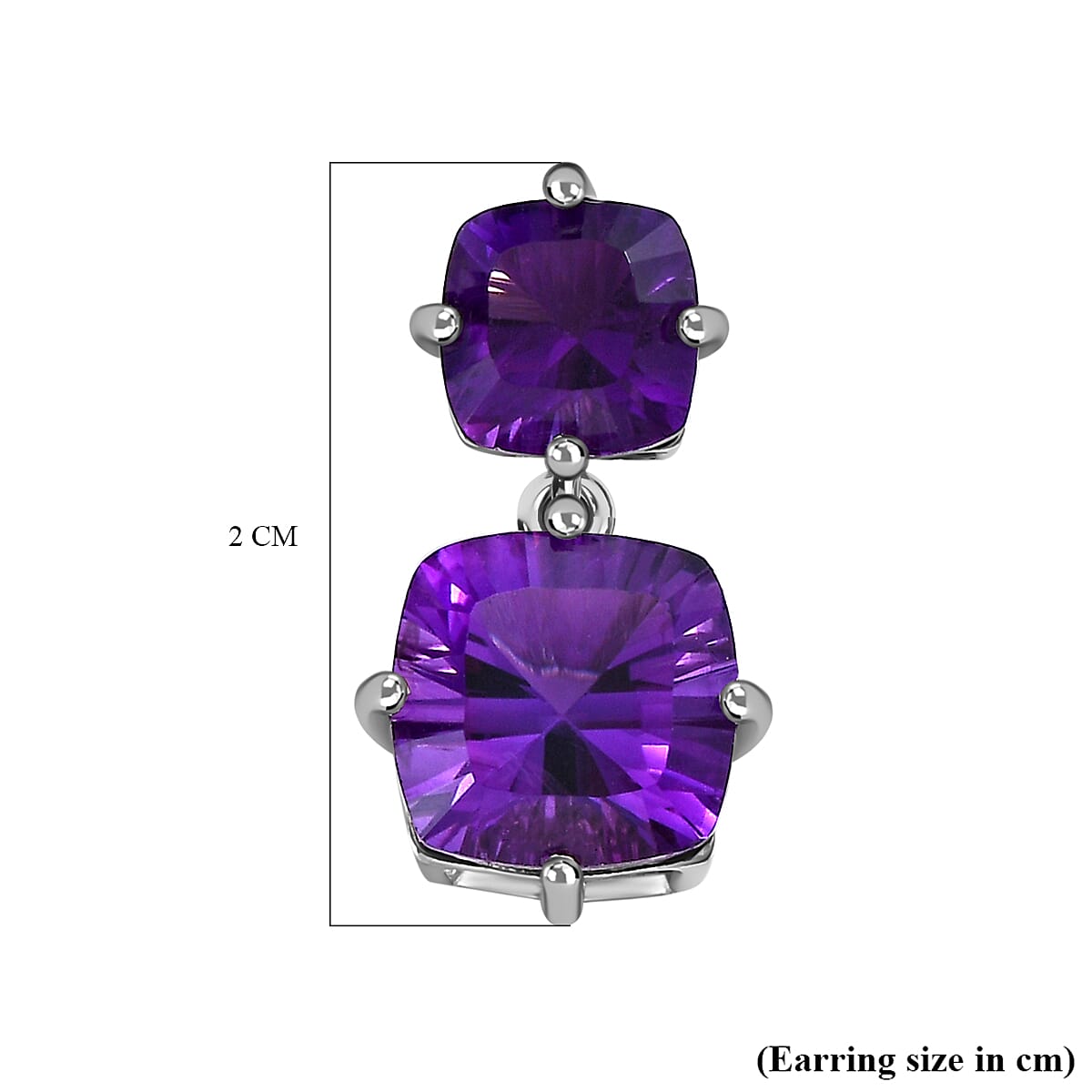 TJC Launch Concave Cut Amethyst Stud Earrings in Platinum Overlay Sterling Silver 6.31 Ct. 7516593 6
