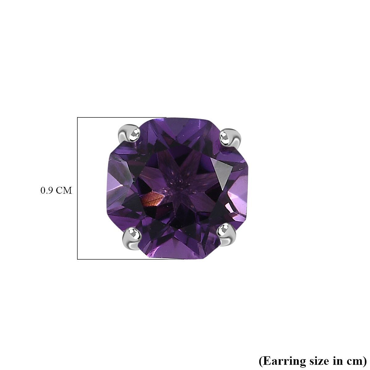 Amethyst Stud Earrings (With Push Back) in Platinum Overlay Sterling Silver 4.196 Ct. 7232077 5
