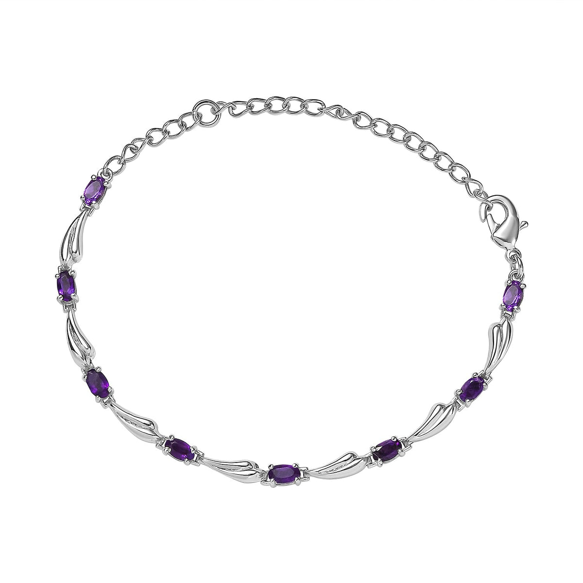Sea Rhyme Collection - African Amethyst Bracelet Labaster Clasp(Size - 6.5-2 Inch Ext.) 7842257 0