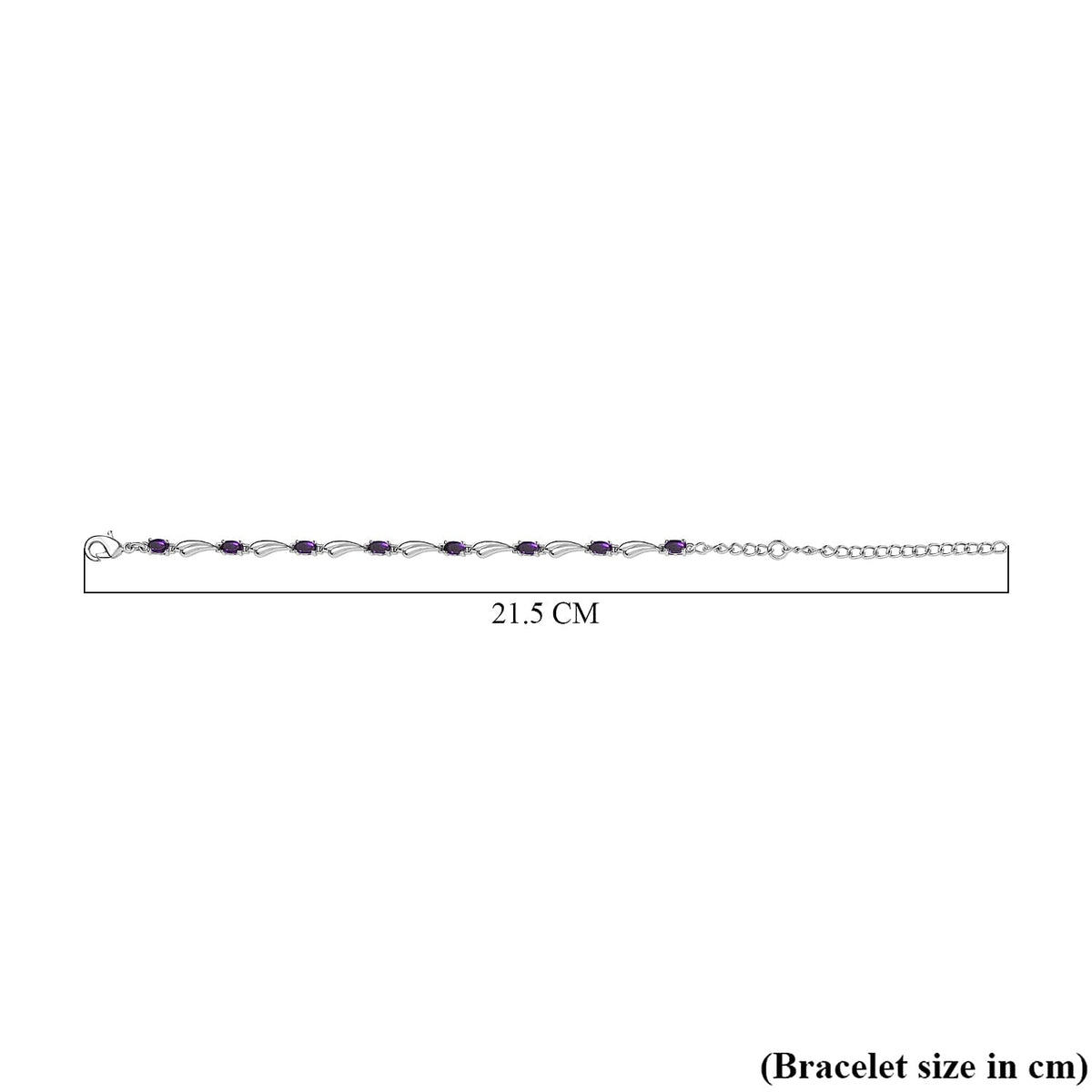 Sea Rhyme Collection - African Amethyst Bracelet Labaster Clasp(Size - 6.5-2 Inch Ext.) 7842257 5