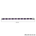 Brejinho Amethyst and Natural Zircon Bracelet (Size - 7.5) in Platinum Overlay Sterling Silver 23.38 Ct, Silver Wt. 20.14 Gms