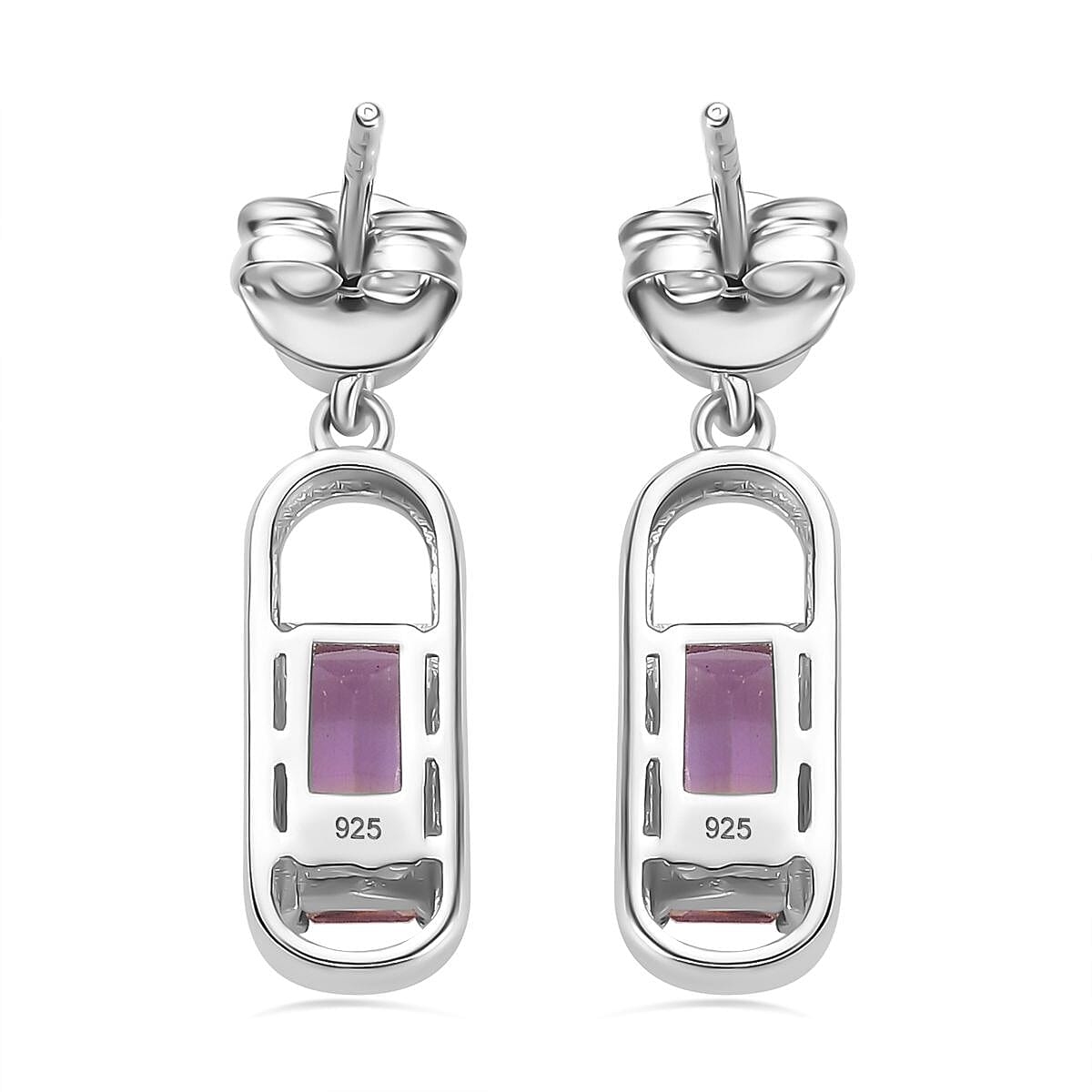 Ametrine &amp; Amethyst Dangle Earrings in Rhodium Overlay Sterling Silver 1.92 Ct 7791040 6