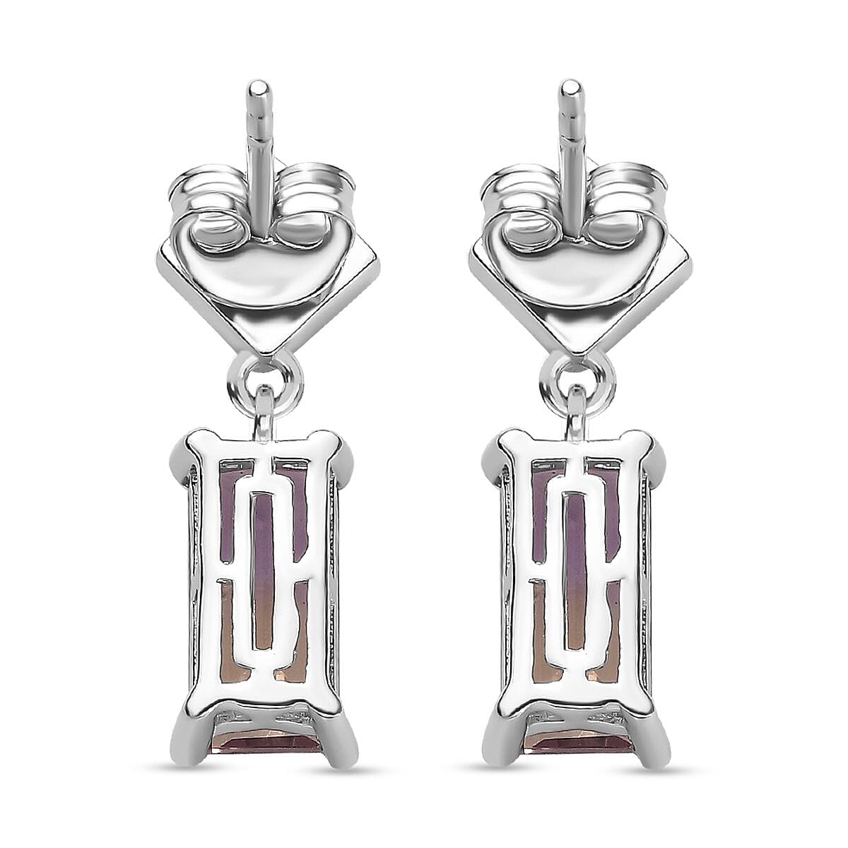 Ametrine Dangle Earrings in Rhodium Overlay Sterling Silver 3.10 Ct 7787081 6