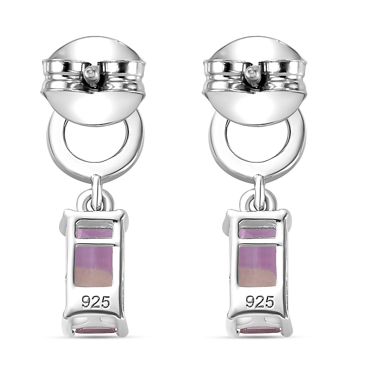Ametrine Solitaire Dangling Earrings in Rhodium Overlay Sterling Silver 1.70 Ct 7791036 6