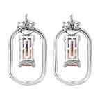 Ametrine Solitaire Earrings in Rhodium Overlay Sterling Silver 3.30 Ct.