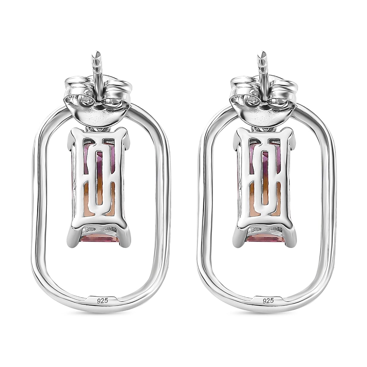 Ametrine  Solitaire Dangle Earrings in Rhodium Overlay Sterling Silver 3.30Ct. 7791062 6