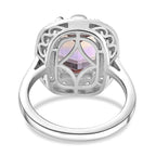 Ametrine, Natural Zircon & Amethyst Ring in Rhodium Overlay Sterling Silver 3.80 Ct.