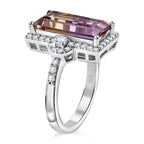 Anahi Ametrine & Natural Zircon Ring in Rhodium Overlay Sterling Silver 4.95 Ct