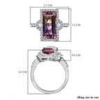 Anahi Ametrine & Natural Zircon Ring in Rhodium Overlay Sterling Silver 4.95 Ct