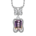 Ametrine & Natural Zircon Pendant with Chain (Size 20) in Rhodium Overlay Sterling Silver 1.81 Ct