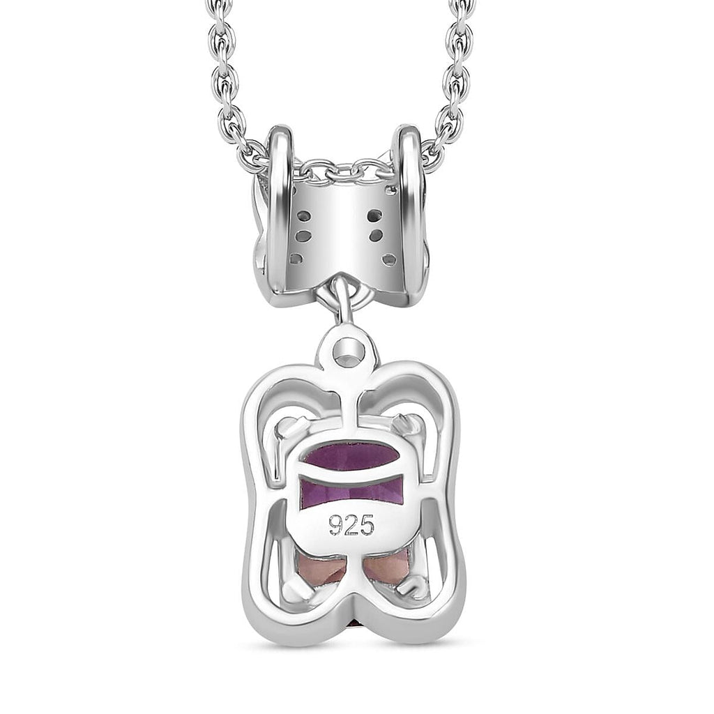 Ametrine & Natural Zircon Pendant with Chain (Size 20) in Rhodium Overlay Sterling Silver 1.81 Ct