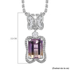 Ametrine & Natural Zircon Pendant with Chain (Size 20) in Rhodium Overlay Sterling Silver 1.81 Ct