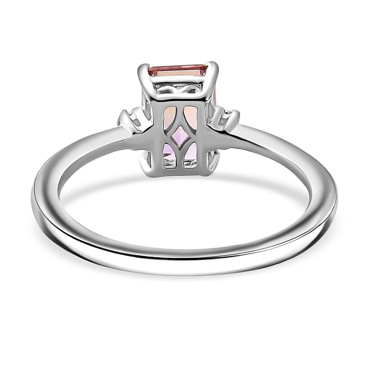 Ametrine  White Zircon  Ring in Platinum Overlay Sterling Silver 1.04 ct 7796184 4