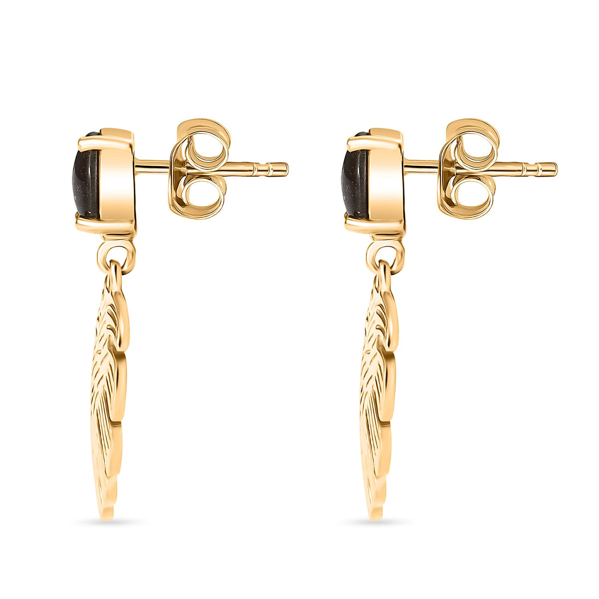 D'joy Ammolite Dangling Earrings in 18K Vermeil Yellow Gold Sterling Silver 1.06 Ct. 8172011 4