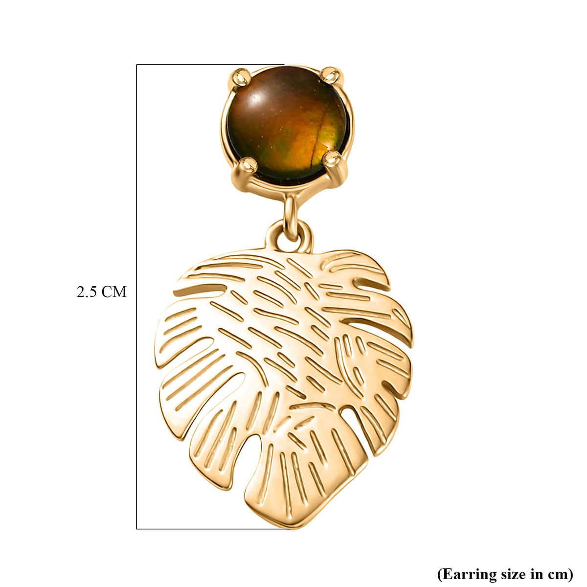 D'joy Ammolite Dangling Earrings in 18K Vermeil Yellow Gold Sterling Silver 1.06 Ct. 8172011 6