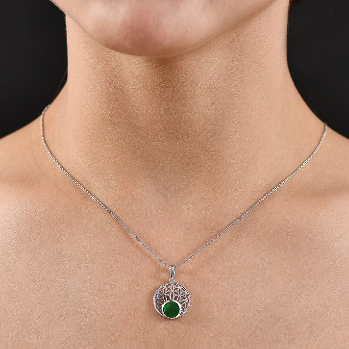 D'joy Ammolite Pendant with Chain (Size 20) in Rhodium Overlay Sterling Silver 1.12 Ct, Silver Wt. 5.15 Gms. 4396834 2
