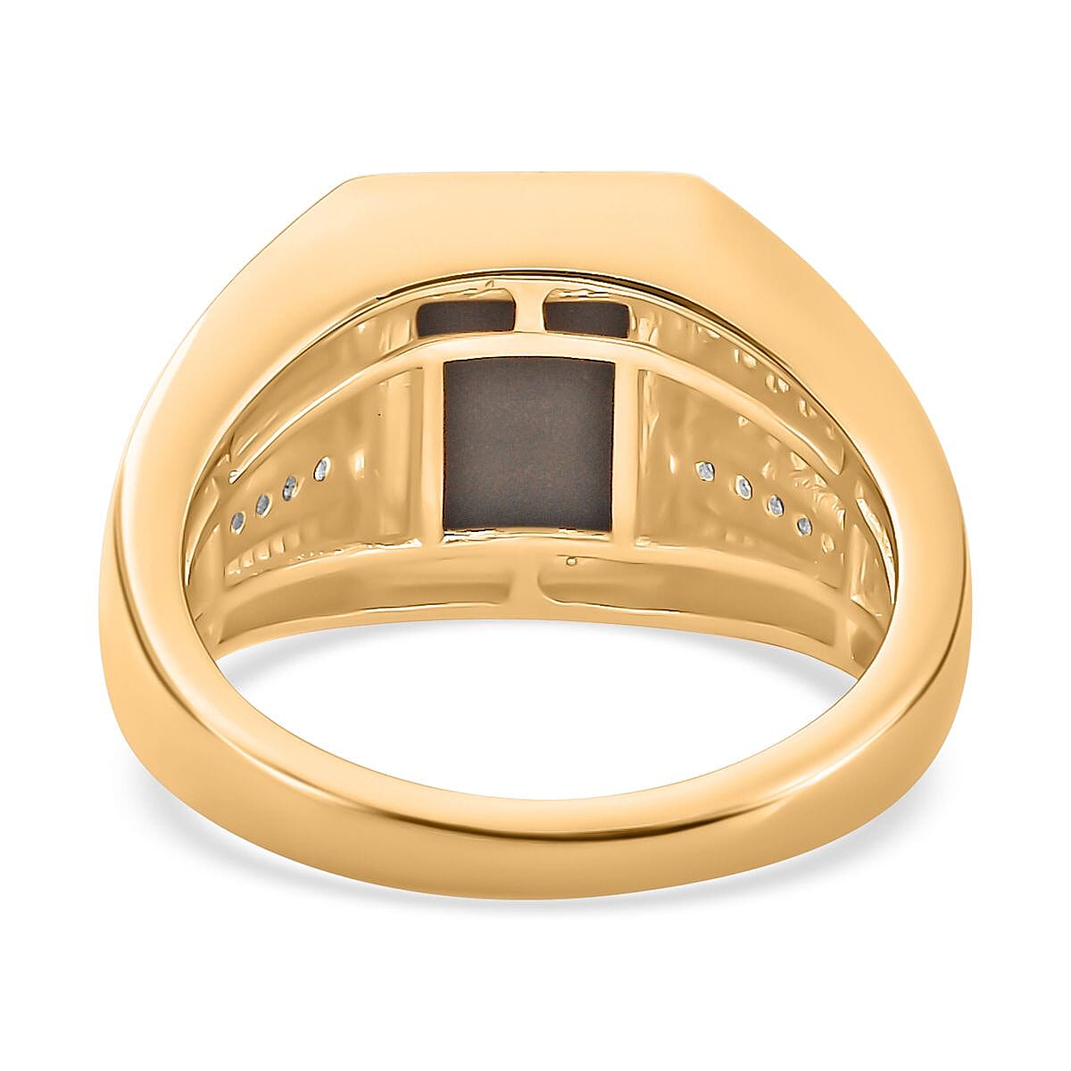 The Rare Find - Ammolite &amp; Natural Zircon Ring in 18K Vermeil Yellow Gold Plated Sterling Silver 2.73 Ct, Silver Wt. 6.72 Gms 7747236 4